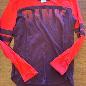 Victoria's Secret Red and Purple Long Sleeve Tee